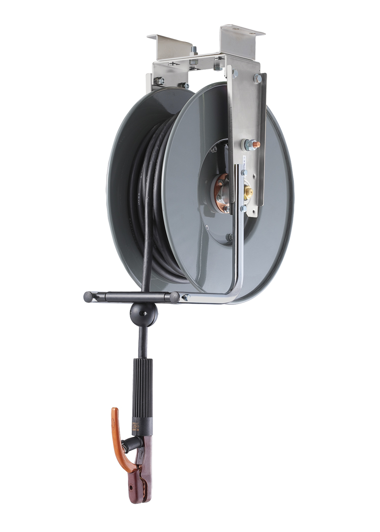 ■TRIENS 電気溶接ケーブルリール自動巻 アースクリップ仕様 38sqX15m SDR3815A(2492686)[法人・事業所限定][直送元] ＴＲＩＥＮＳ ＴＲＩＥＮＳ 電気溶接ケーブルリール自動巻 アース